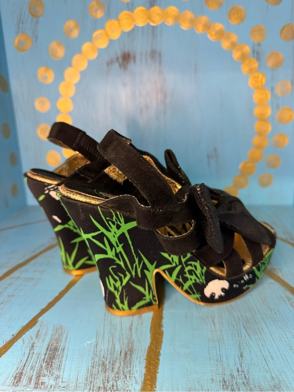 Irregular Choice Panda & Bamboo Print - size 7.5